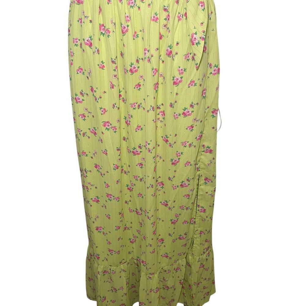 WAYF Lemon Ditsy Darlin One Shoulder Maxi Dress NWT Size M - Picture 2 of 7